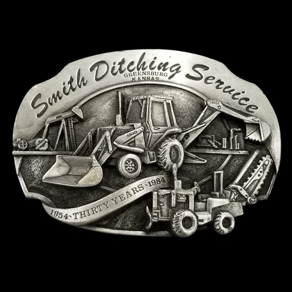 Smith Ditching Service Belt‎ Buckle 1984 Siskiyou Greensburg Kansas